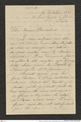 Nachlass Franz Steindachner, Brief von Gabriel Adolphe Boucard an Franz Steindachner (10.10.1881), Inv.Nr. 48.08, Seite 1